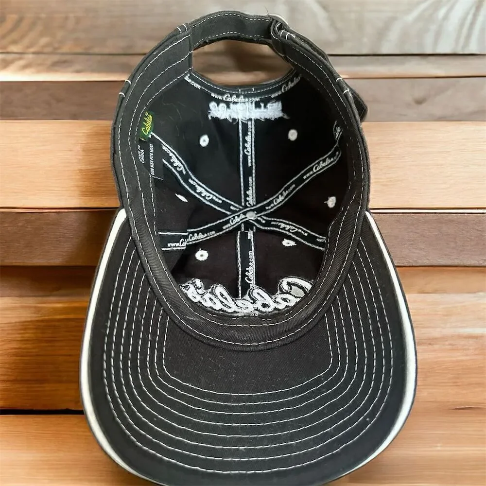 Cabela's Women's Black Embroidered Baseball Cap Adjustable Wide Back Opening